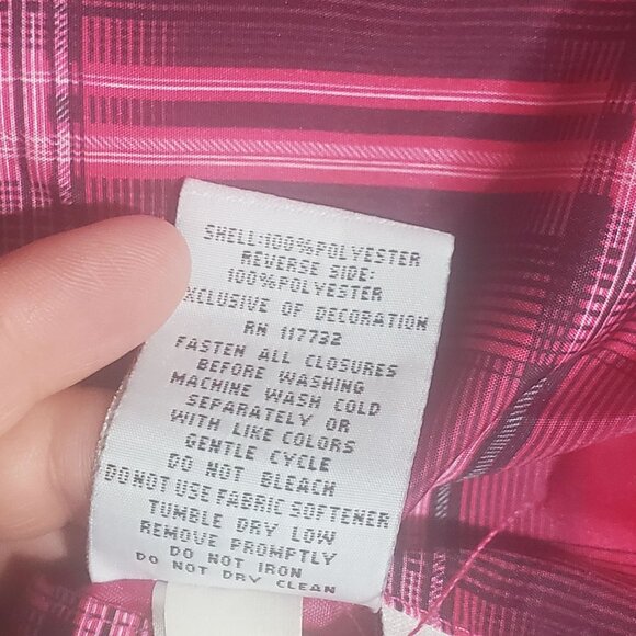 ZeroXposur Girls Pink Reversible Full Zip Plaid Fleece Jacket Size Large - Picture 10 of 10